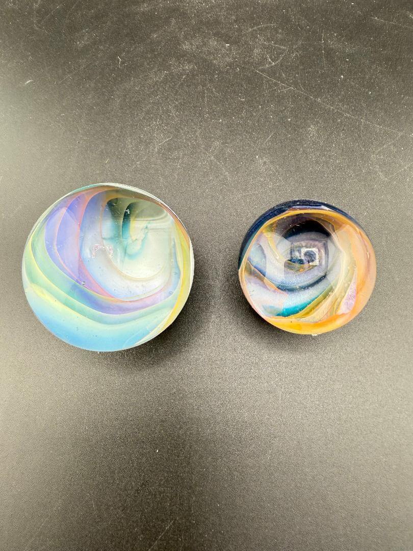 Mop Head Glass Marble - Pastel Vortex 1.2" - 1.5" showcasing vibrant, swirling colors in a dynamic design.