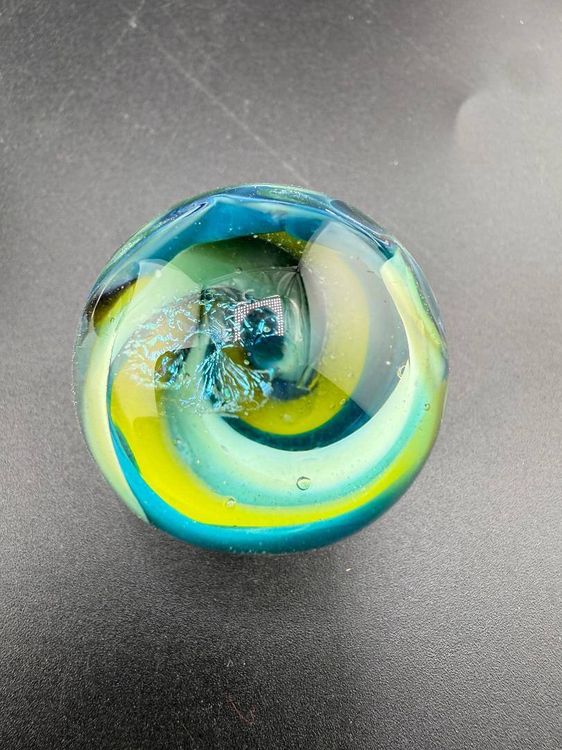 Mop Head Glass Marble - Space Vortex 1.2" - 1.5" featuring cosmic colors and swirling patterns.