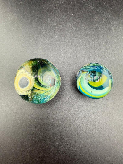 Mop Head Glass Marble - Space Vortex 1.2" - 1.5" showcasing cosmic design in vibrant colors.
