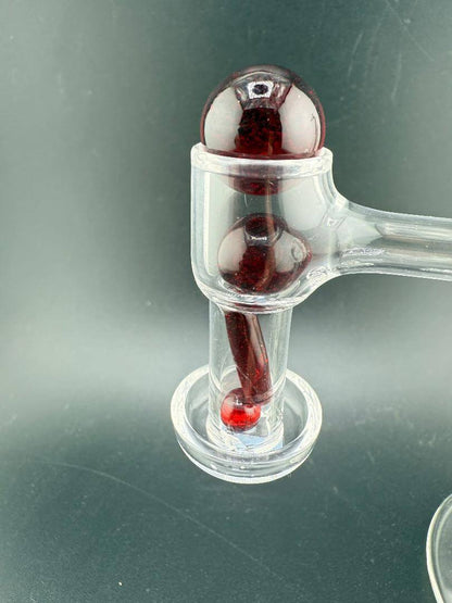 Close-up of Mop Head Glass Slurper Quart Terp Pearl Set showing unique design and craftsmanship.