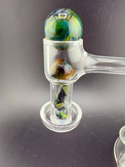 Mop Head Glass Slurper Quartz Terp Pearl Set featuring colorful, handcrafted glass marbles for optimal concentrate hits.