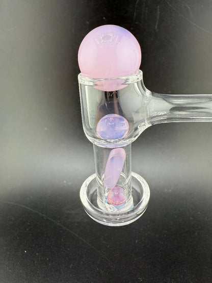 Mop Head Glass Slurper Quartz Terp Pearl Set featuring colorful glass design for enhanced dab experience.