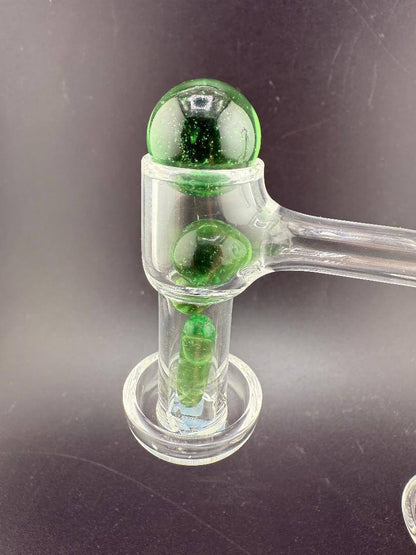 Mop Head Glass Slurper Quartz Terp Pearl Set with vibrant green accents, ideal for smooth dabbing in Spokane, WA.