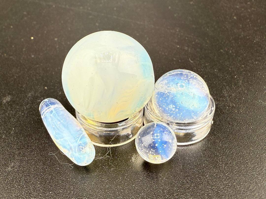 Mop Head Glass Slurper Quartz Terp Pearl Set featuring colorful, handcrafted quartz pieces for enhanced dab experiences.