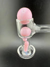 Mop Head Glass Slurper Quartz Terp Pearl Set in pink, designed for smooth, flavorful dabs, handcrafted in Spokane, WA.