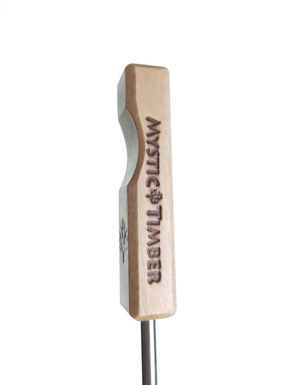 Mystic Timber Dab Tool - Key Chain Flat Shovel with branded wooden handle and metal tip
