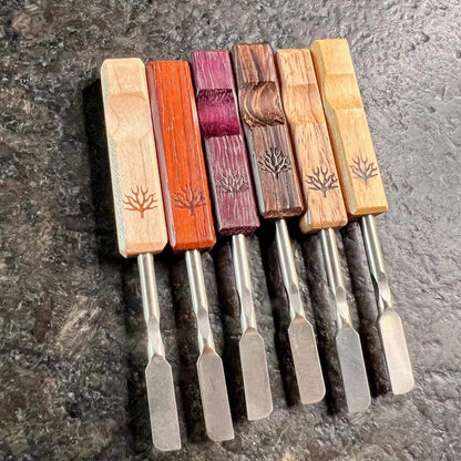 Mystic Timber Dab Tool - Pocket Blade collection of various colors and designs of portable concentrate tools.
