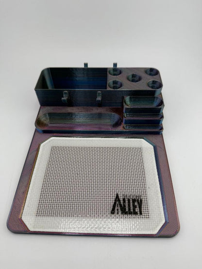 Nikk Drips 3D Printed Dab Station with marble and tool slots for efficient dab setup.