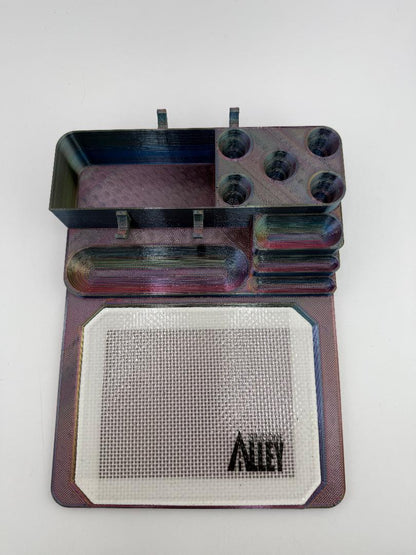 Nikk Drips 3D Printed Dab Station with marble tool slots and silicone work area for organized dab setups.