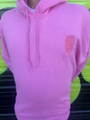 Nikk Drips Hoodie in pink, showcasing soft cotton material and stylish design, perfect for street fashion.