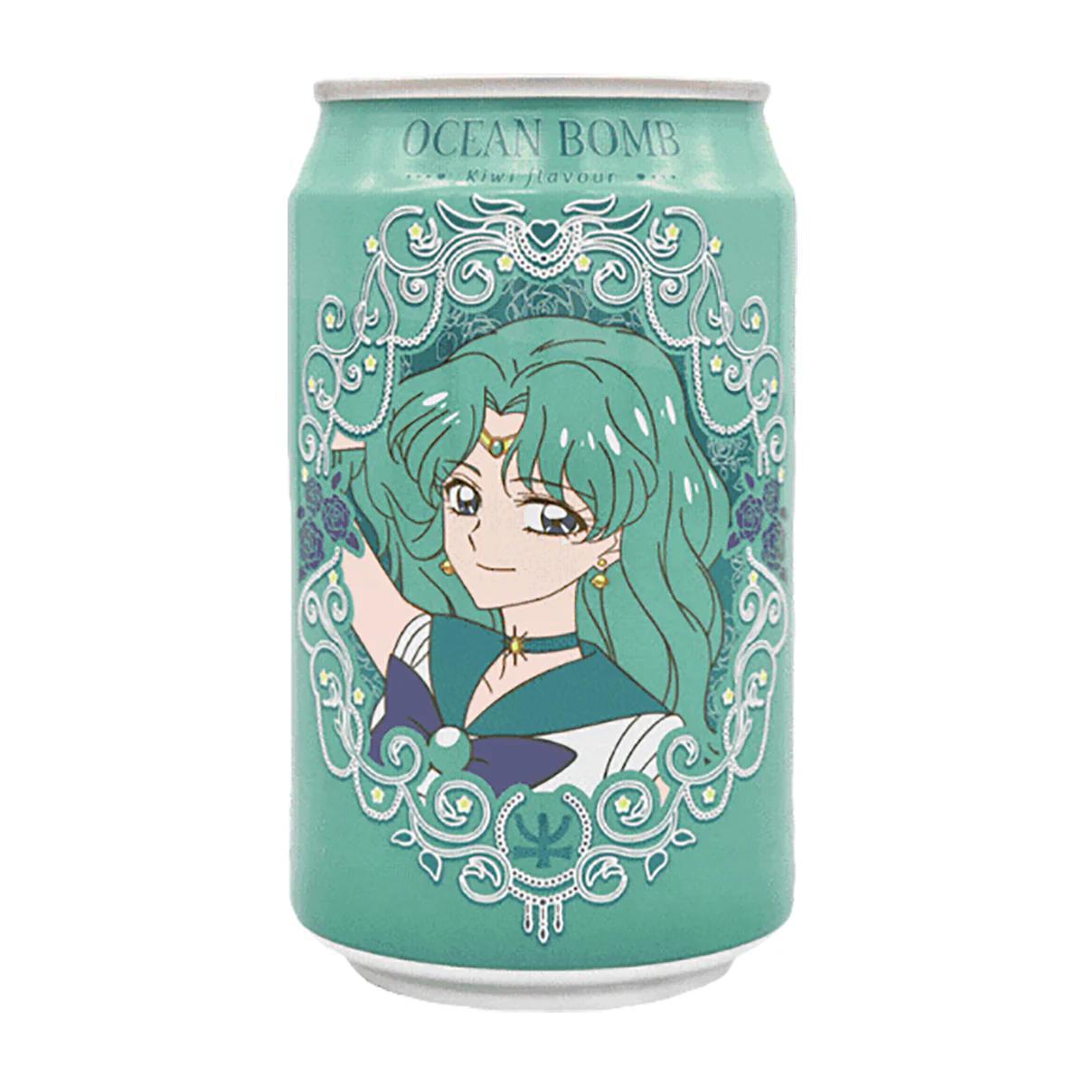 Ocean Bomb Sailor Moon Carbonated Water can with beautiful anime character design.