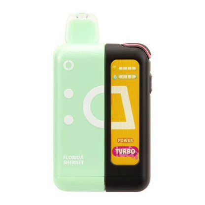 Off Stamp X-Cube Vape Pod Kit in mint color showcasing Florida Sherbet flavor and turbo power feature.