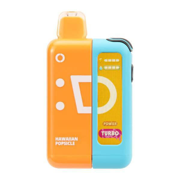 Off Stamp XCUBE Disposable Vape Pod Kit in Hawaiian Popsicle flavor, featuring vibrant orange and blue design.