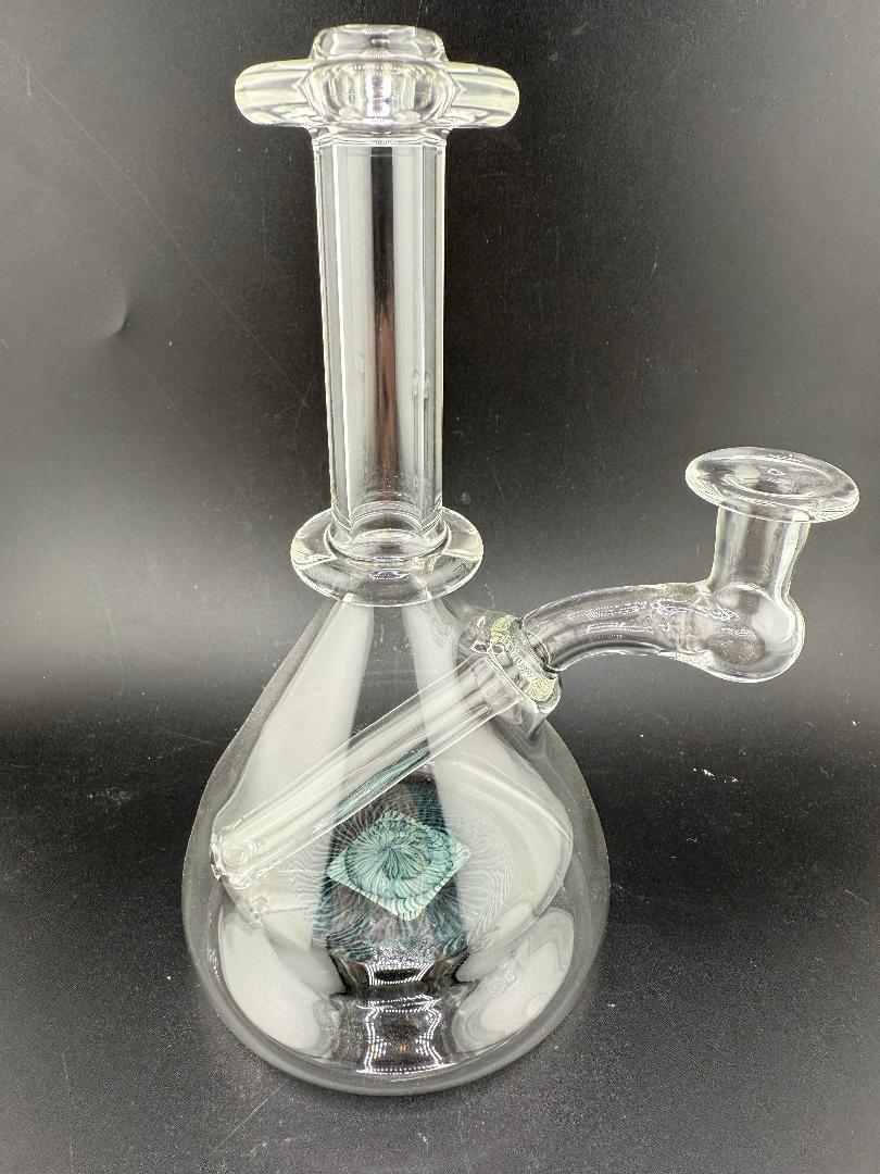 OG Badger Glass Worked Bottom Beaker Banger Hanger 10mm 90° featuring a hand-blown design with intricate color.