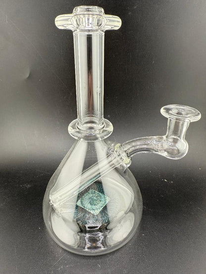 OG Badger Glass Worked Bottom Beaker Banger Hanger 10mm 90° featuring a hand-blown design with intricate color.
