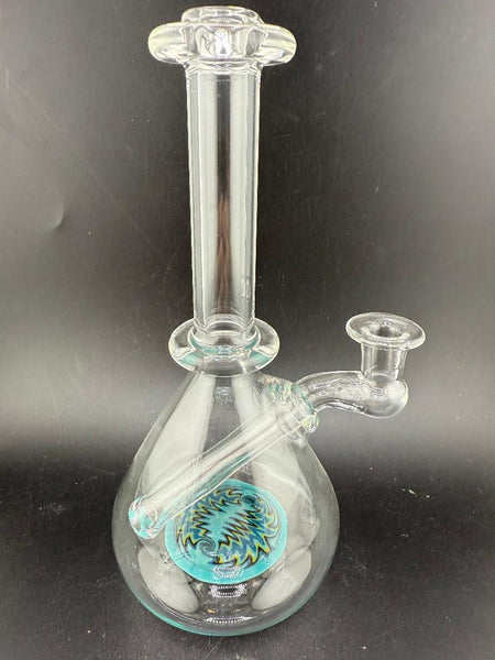 OG Badger Glass Worked Bottom Beaker Banger Hanger 10mm 90° displayed against a black backdrop.