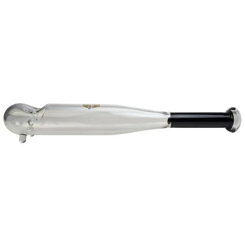 On Point Glass Baseball Bat  - Green, 18" baseball bat spoon hand pipe for cannabis enthusiasts.