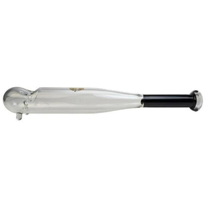 On Point Glass Baseball Bat  - Green, 18" baseball bat spoon hand pipe for cannabis enthusiasts.