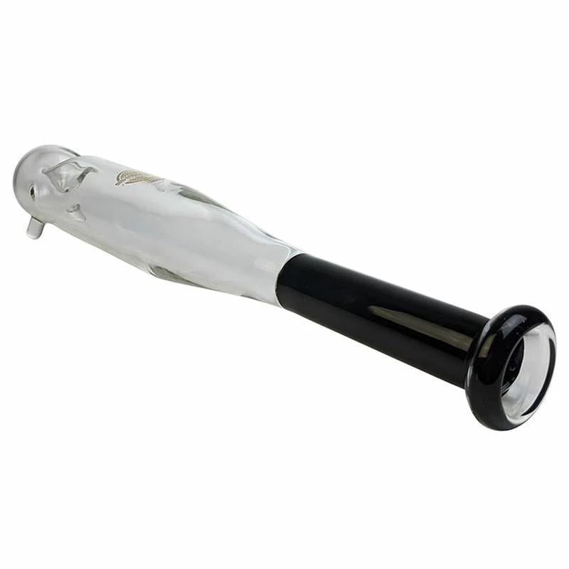 On Point Glass Baseball Bat  - Green, 18" glass baseball bat spoon hand pipe for huge smoke sessions.