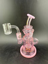On Point Glass Recycler 10mm 90° - Kit 3 in pink with quartz banger for smooth sessions.