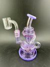 On Point Glass Recycler 10mm 90° - Kit 6 in vibrant purple design with quartz banger for optimal smoking experience.