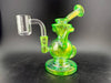 On Point Glass Recycler Rig 10mm 90° - Kit 1 in vibrant electric green with quartz banger for optimal filtration.