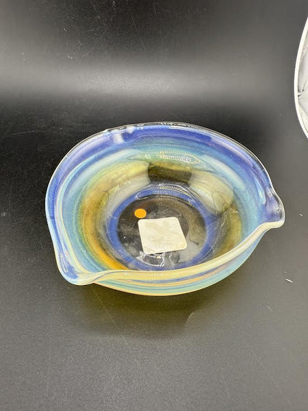 Handmade colored glass ashtray, unique design inspired by the Pacific Northwest - One of a Kind Ash Tray.