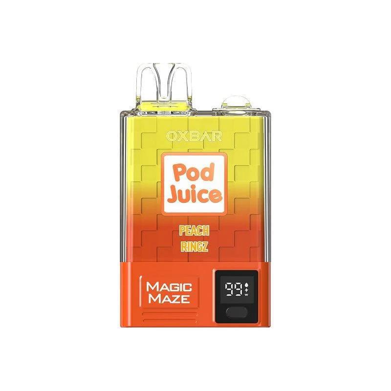 Oxbar Magic Maze vape device with Peach Ringz flavor, offering 10000 puffs of flavorful vaping experience.