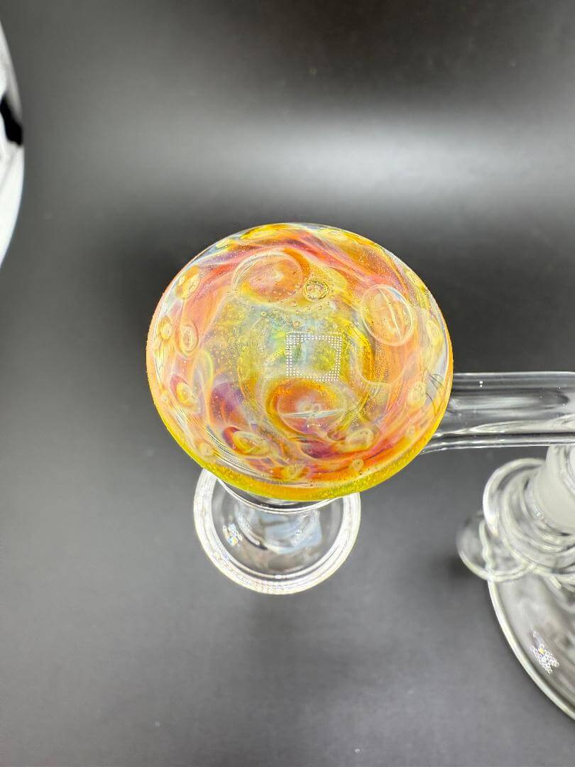 Pablos Glass Mushroom Terp Slurper Cap with vibrant colors and unique design for enhanced dabbing experience.