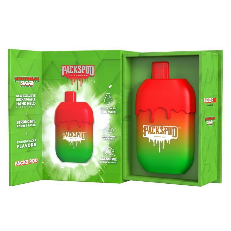 PacksPod 5000 Disposable vape in vibrant packaging, featuring a sleek design and bold flavor options.