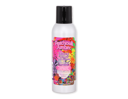 Patchouli Amber Smoke Odor Exterminator 7oz bottle for fast-acting deodorizing and odor elimination.