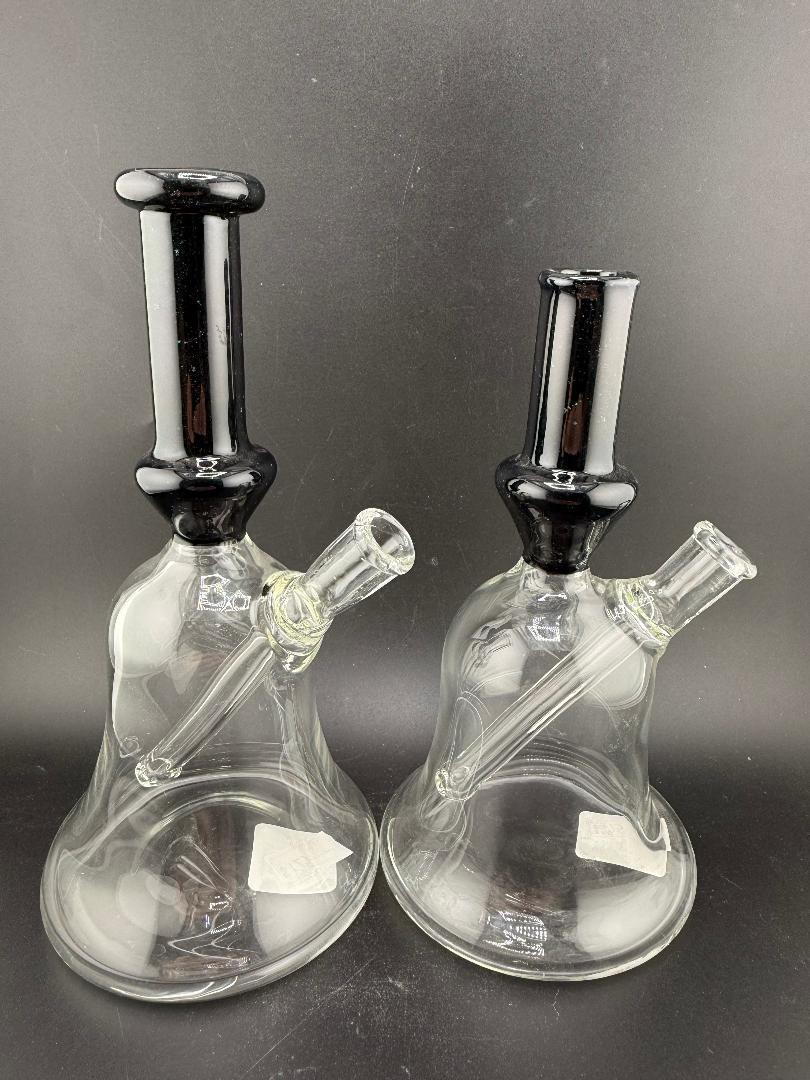 Paul Smith Glass Crushed Opal Mini beaker 10mm 45° in clear and black, showcasing exquisite hand-blown design.