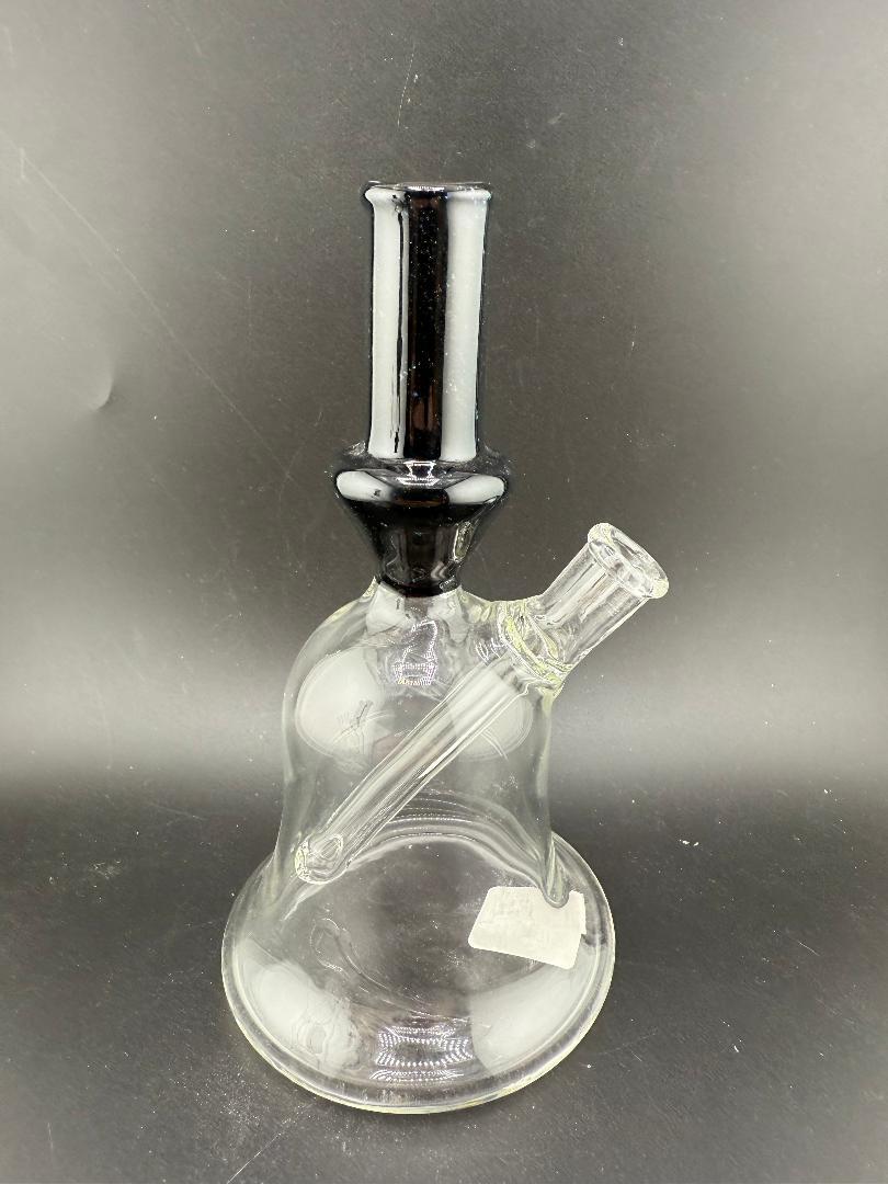 Paul Smith Glass Crushed Opal Mini beaker 10mm 45° displayed on a black background, showcasing intricate hand-blown details.