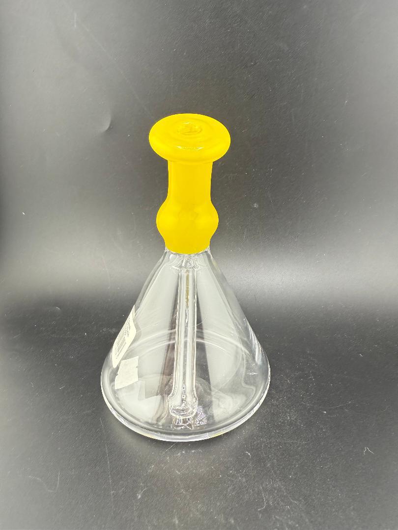 Paul Smith Glass Yellow Beaker 10mm 45° showcasing a vibrant design and classic beaker style for dabbing.
