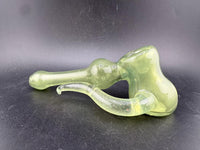 Paul Smith Hammer Pipe - CFL Purple to Green Crushed Opal Dry Pipe w/ Horn on a black background.