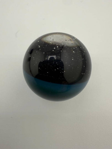 Paulson Pieces 20mm Marble Slurper Top in black with blue and glitter finish, handcrafted in Spokane, WA.