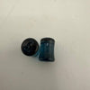 Paulson Pieces 6.5mm blue ear plugs made of handcrafted borosilicate glass, showcasing minimalist design and quality craftsmanship.