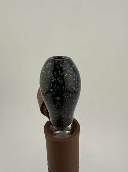 Paulson Pieces Crushed Opal Puffco Pivot Top, handcrafted and iridescent, perfect for enhancing your dabbing experience.