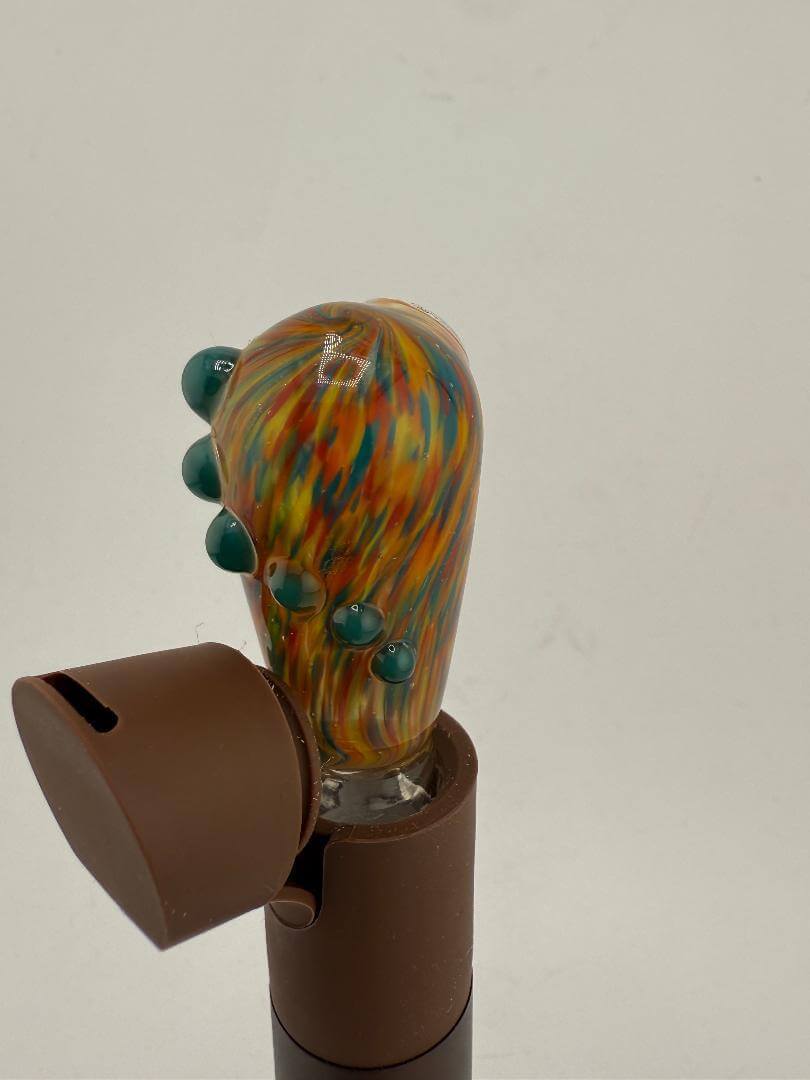 Handcrafted Paulson Pieces Frit Puffco Pivot Glass Replacement Top in vibrant colors for Puffco devices.
