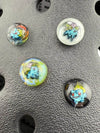 Colorful glass giblet accessories featuring pop culture icons, crafted with precision in Spokane, WA