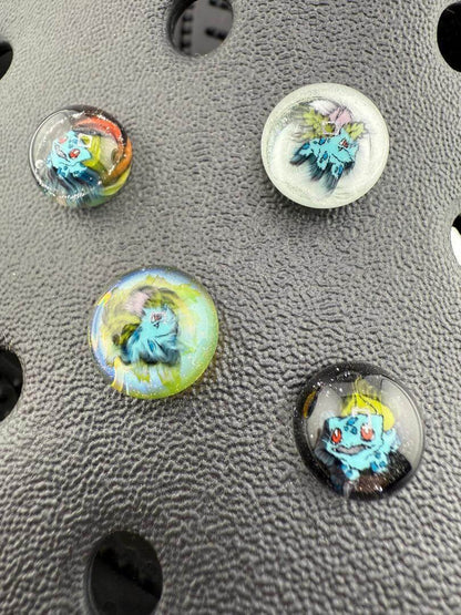 Colorful glass giblet accessories featuring pop culture icons, crafted with precision in Spokane, WA
