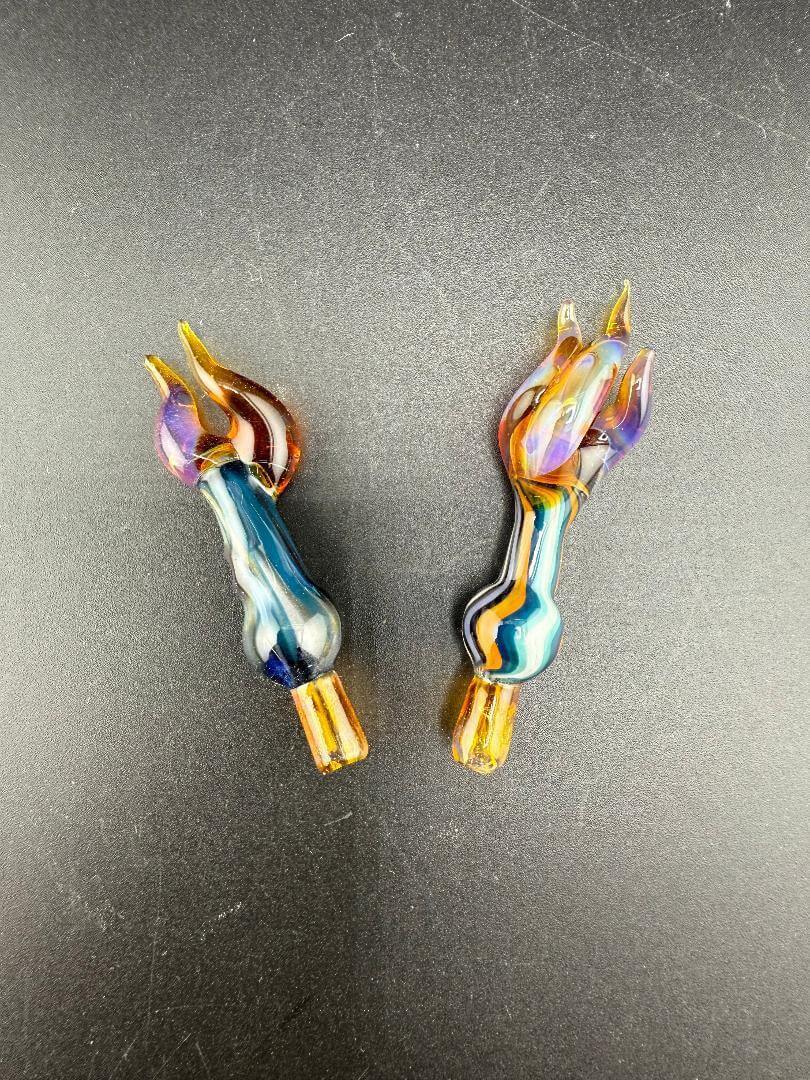 Paulson Pieces Puffco Peak Pro 3DXL Ball Cap - Wig Wag Horn with colorful glass design and unique shape.