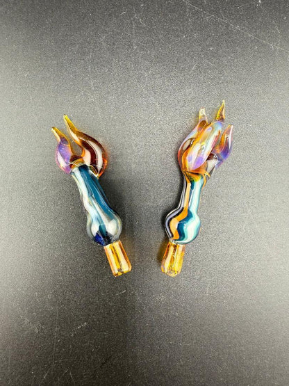 Paulson Pieces Puffco Peak Pro 3DXL Ball Cap - Wig Wag Horn with colorful glass design and unique shape.