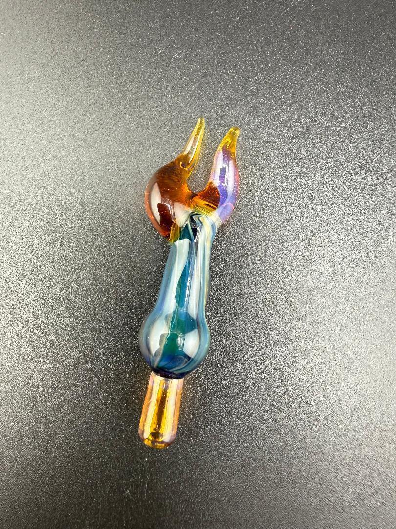 Paulson Pieces Puffco Peak Pro 3DXL Ball Cap - Wig Wag Horn in vibrant borosilicate glass showcasing unique design.