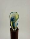Paulson Pieces Short Water Color Puffco Pivot Top featuring blue and yellow swirl designs, handcrafted in Spokane, WA.