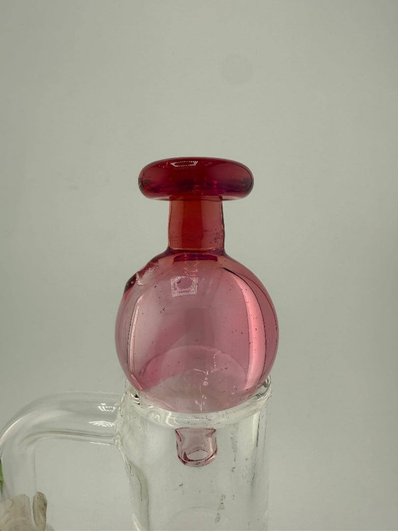 Paulson Pieces Telemagenta 24mm Bubble Cap in pink glass, designed for water pipes and bongs.