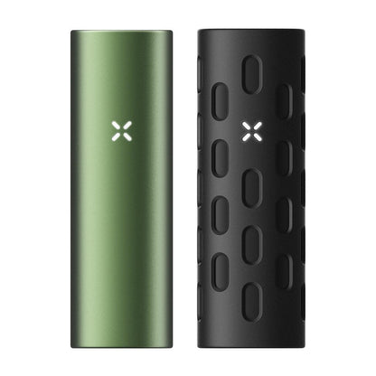 Pax Flow Bundle showing PAX Flow Device in Onyx and PAX Flow Grip Sleeve for precision vaporization.
