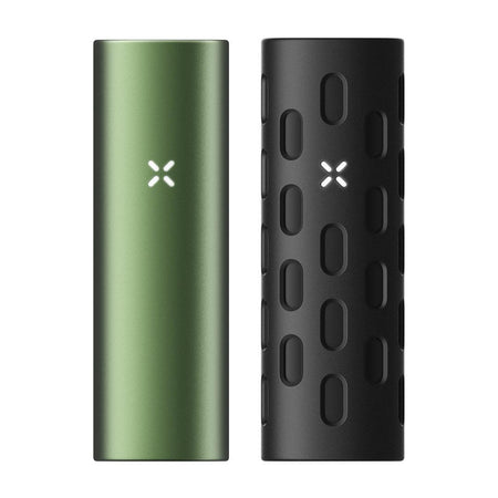 Pax Flow Bundle showing PAX Flow Device in Onyx and PAX Flow Grip Sleeve for precision vaporization.