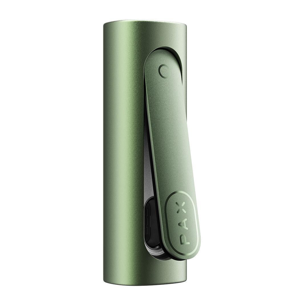 Pax Flow Bundle device in green, part of the complete setup for optimal vaporization and airflow control.