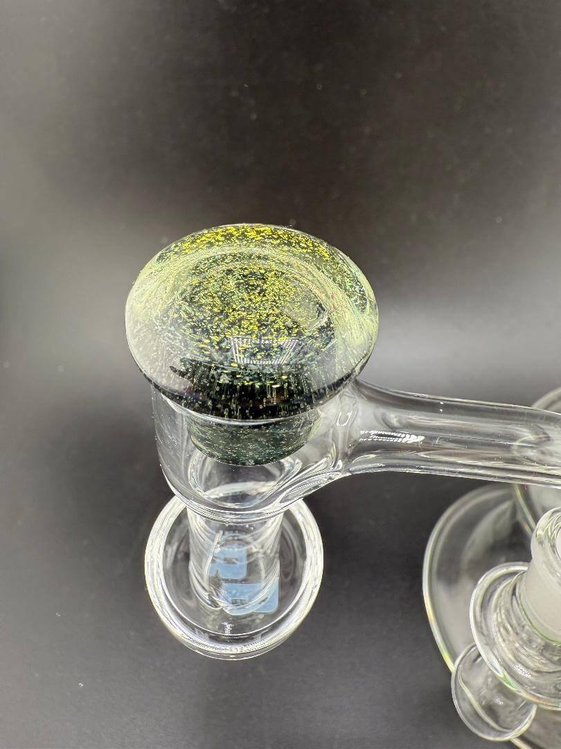 Phatt Mat Glass Dichro Terp Slurper Topper close-up showing vibrant colors and detailed craftsmanship on a dabbing accessory.